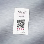 Moderne roze verbinding met de Amerikaanse QR-code Magnetisch Visitekaartje (Voorbeeld)