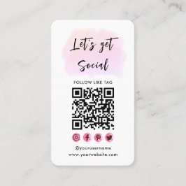 Moderne roze verbinding met de Amerikaanse QR-code Visitekaartje