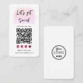 Moderne roze verbinding met de Amerikaanse QR-code Visitekaartje (Voorkant / Achterkant)
