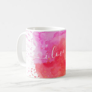 Moderne roze verf koffiemok