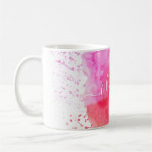 Moderne roze verf koffiemok (Links)