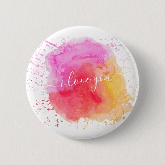 Moderne roze verf ronde button 5,7 cm (Voorkant)