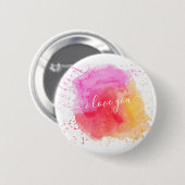 Moderne roze verf ronde button 5,7 cm (Voorkant /achterkant)