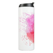 Moderne roze verf thermosbeker (Gedraaid links)