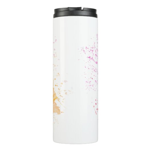 Moderne roze verf thermosbeker (Achterkant)