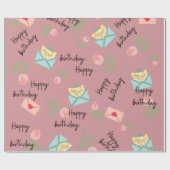 Moderne roze verjaardagscadeau cadeaupapier (Vlak)