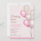 Moderne Roze Verjaardagsdiner 42ste verjaardag Kaart (Voorkant)