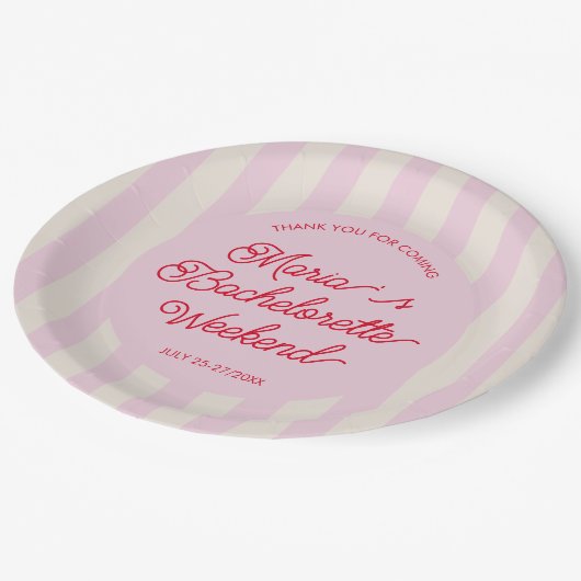 Moderne Roze Verloofde Feest Papieren Bord (Gekanteld)