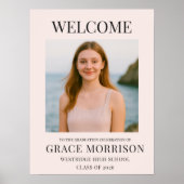 Moderne Roze Verloop Foto Welkom Bord Poster (Voorkant)