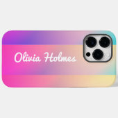 Moderne Roze Verloop Kleur Blok Naam Monogram Case-Mate iPhone Case (Achterkant (horizontaal))