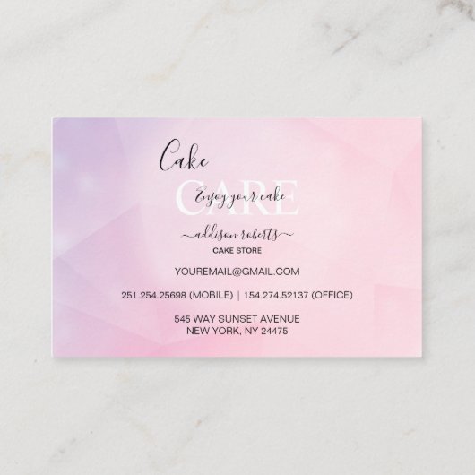 Moderne roze verloopzorg visitekaartje (Achterkant)
