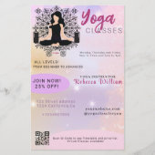Moderne Roze Verlopende Kleur Yoga Docent Studio K Flyer (Voorkant)