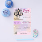 Moderne Roze Verlopende Yogastudio Les Klasse Flyer (Enkel)
