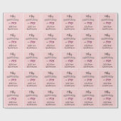 Moderne roze verpakkings papier voor 50 jarigen - (Vlak)