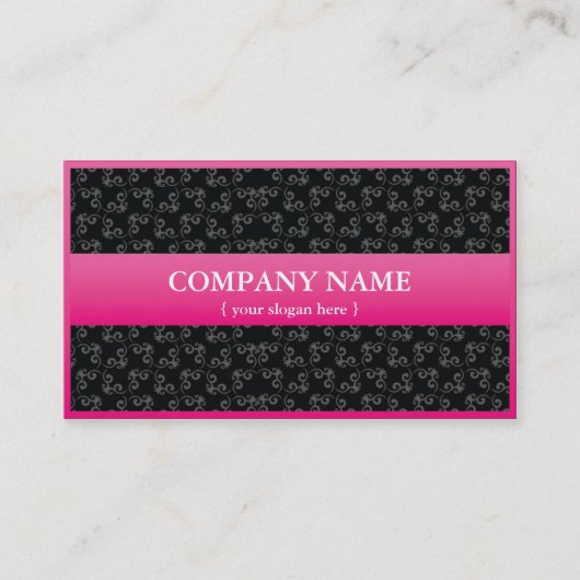 Moderne roze Visitekaartje met Damask (Voorkant)