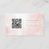 Moderne roze visitekaartje met QR-code | Elegant M (Achterkant)