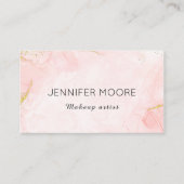 Moderne roze visitekaartje met QR-code | Elegant M (Voorkant)