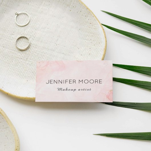 Moderne roze visitekaartje met QR-code | Elegant M