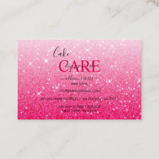 Moderne roze Visitekaartje voor de verzorging van  (Achterkant)