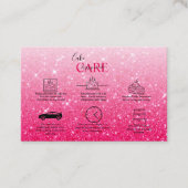 Moderne roze Visitekaartje voor de verzorging van  (Voorkant)