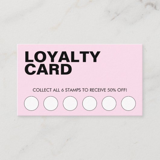 Moderne roze visitekaartje voor korting op korting klantenkaartje (Voorkant)
