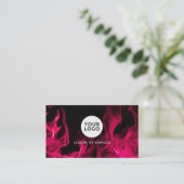 Moderne Roze Vlammen Custom Logo & Sociale Pictogr Visitekaartje (Staand voorkant)