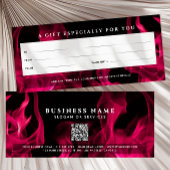Moderne Roze Vlammen QR Code Cadeaubon