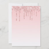 Moderne Roze Vloeibare Glitter & Wimpers Verjaarda Kaart (Achterkant)