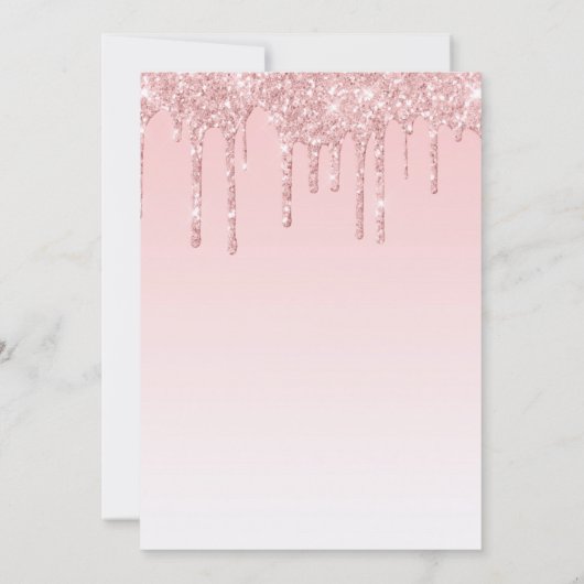 Moderne Roze Vloeibare Glitter & Wimpers Verjaarda Kaart (Achterkant)