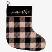 Moderne roze voorstelling en naam grote kerststop kerstsok (Voorkant)