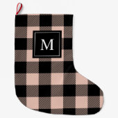 Moderne roze voorstelling en naam grote kerststop kerstsok (Voorkant)