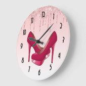 Moderne roze vormgeving glitter en hoge niveaus grote klok (Hoek)