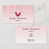 Moderne roze vormgeving glitter en hoge niveaus visitekaartje (Voorkant / Achterkant)