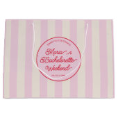 Moderne roze vrijgezellenfeest groot cadeauzakje (Voorkant)