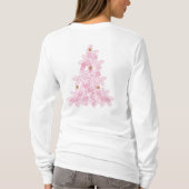 Moderne roze vrolijke kerstboom t-shirt (Achterkant)