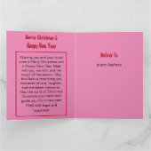 Moderne Roze Vrolijke Kerstmis Sinterklaas Kaart (Binnen)