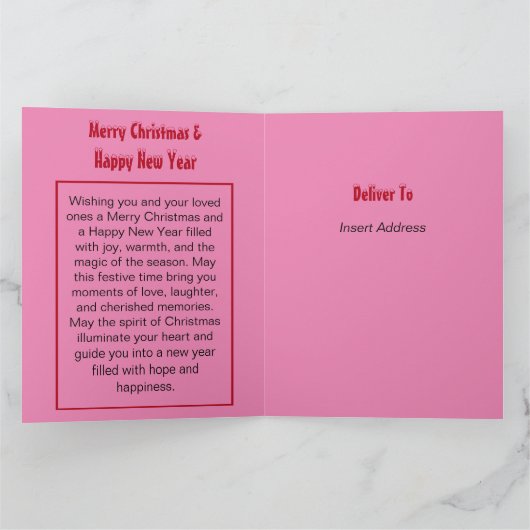 Moderne Roze Vrolijke Kerstmis Sinterklaas Kaart (Binnen)