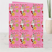 Moderne Roze Vrolijke Kerstmis Sinterklaas Kaart (Achterkant)