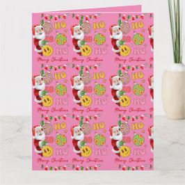 Moderne Roze Vrolijke Kerstmis Sinterklaas Kaart