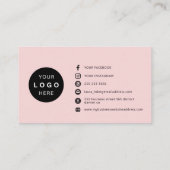 Moderne roze vrouwelijke aangepaste foto logo beau visitekaartje (Achterkant)