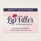 Moderne roze vulling nazorginstructies Kaart (Voorkant)