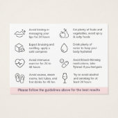 Moderne roze vulling nazorginstructies Kaart (Achterkant)