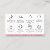 Moderne roze waskaart voor nazorg verwijderen  visitekaartje (Achterkant)