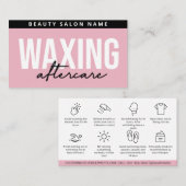 Moderne roze waskaart voor nazorg verwijderen  visitekaartje (Voorkant / Achterkant)