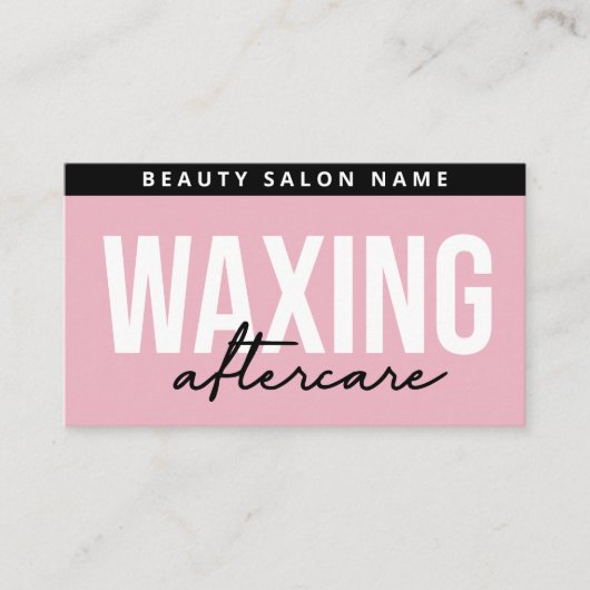 Moderne roze waskaart voor nazorg verwijderen  visitekaartje (Voorkant)