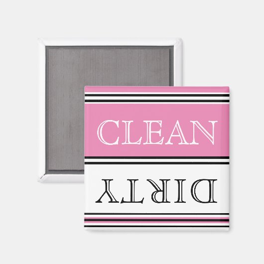 Moderne roze wasmachine Dirty Clean Magnet (Voorkant / Achterkant)