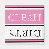 Moderne roze wasmachine Dirty Clean Magnet (Voorkant)