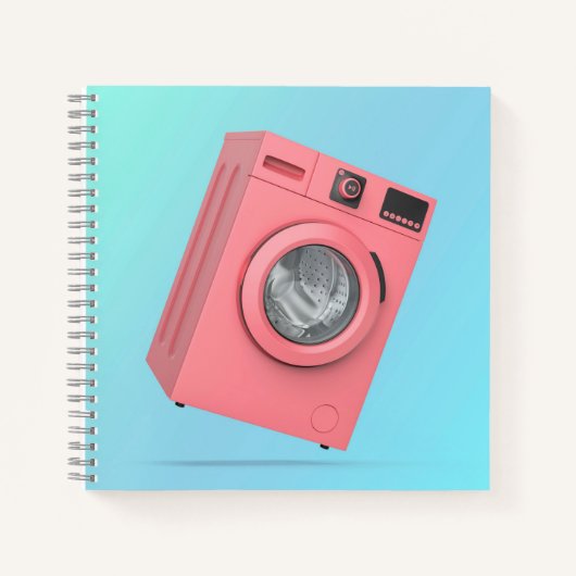 Moderne roze wasmachine notitieboek (Voorkant)