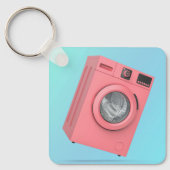 Moderne roze wasmachine sleutelhanger (Voorkant)