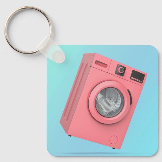 Moderne roze wasmachine sleutelhanger (Voorkant)